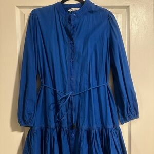 Zara Vibrant Blue Button-Up Dress
